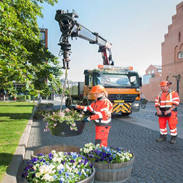 Grønne elementer bidrager til et attraktivt gaderum.